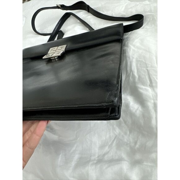 GIVENCHY Logo Black Leather Crossbody Bag - Picture 6 of 16